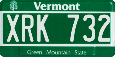 VT license plate XRK732