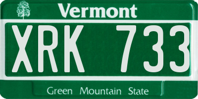 VT license plate XRK733