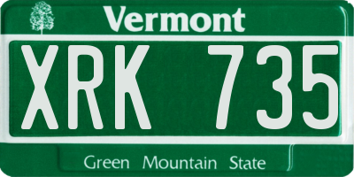 VT license plate XRK735