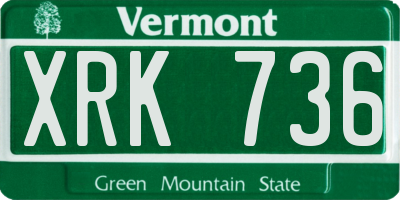 VT license plate XRK736