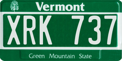 VT license plate XRK737