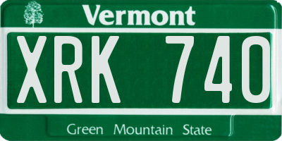 VT license plate XRK740