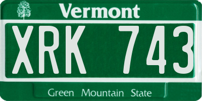 VT license plate XRK743