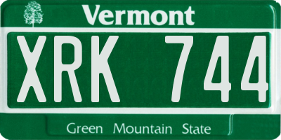 VT license plate XRK744