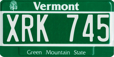 VT license plate XRK745