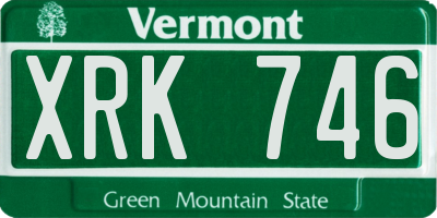 VT license plate XRK746
