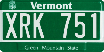 VT license plate XRK751