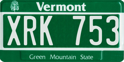 VT license plate XRK753