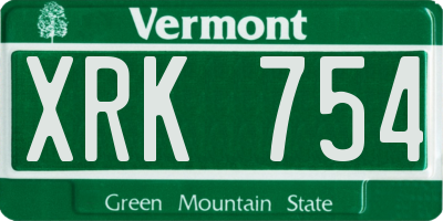 VT license plate XRK754