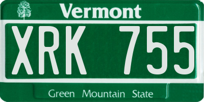VT license plate XRK755