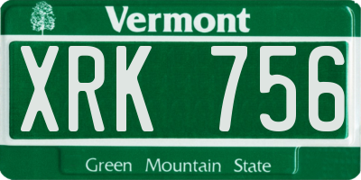 VT license plate XRK756