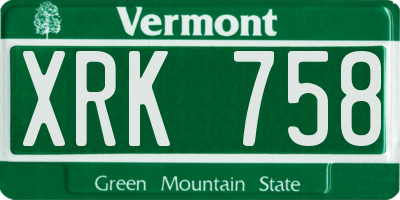 VT license plate XRK758