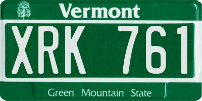 VT license plate XRK761