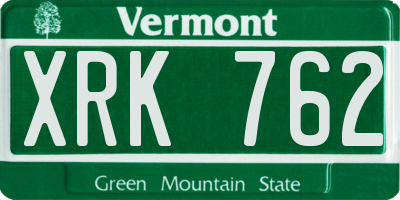 VT license plate XRK762