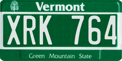VT license plate XRK764