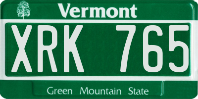VT license plate XRK765