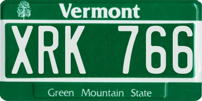 VT license plate XRK766