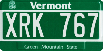 VT license plate XRK767