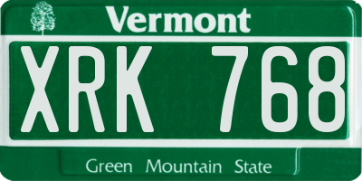 VT license plate XRK768