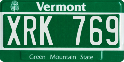 VT license plate XRK769