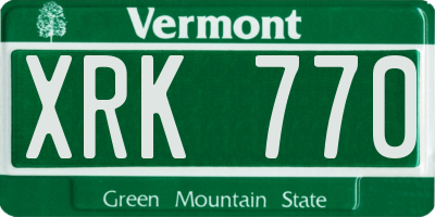 VT license plate XRK770