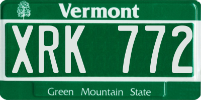 VT license plate XRK772