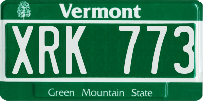 VT license plate XRK773