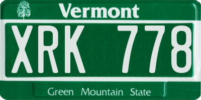 VT license plate XRK778