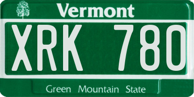 VT license plate XRK780
