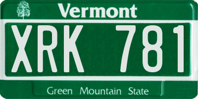 VT license plate XRK781