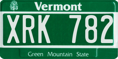 VT license plate XRK782