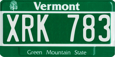 VT license plate XRK783