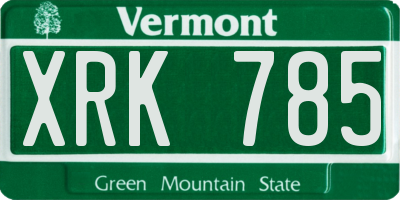 VT license plate XRK785