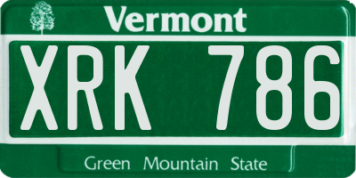 VT license plate XRK786