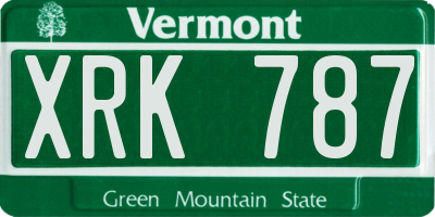VT license plate XRK787