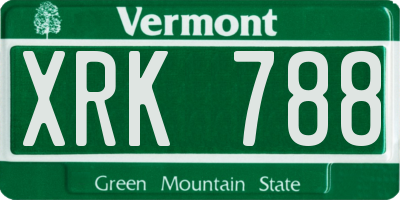 VT license plate XRK788