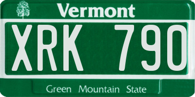 VT license plate XRK790