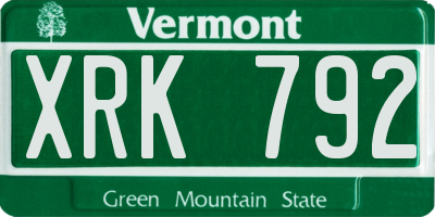 VT license plate XRK792