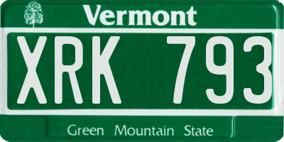 VT license plate XRK793