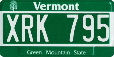 VT license plate XRK795