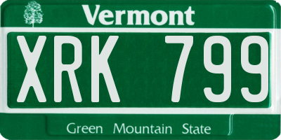 VT license plate XRK799