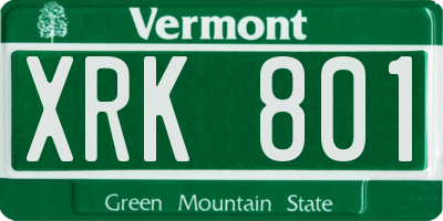 VT license plate XRK801