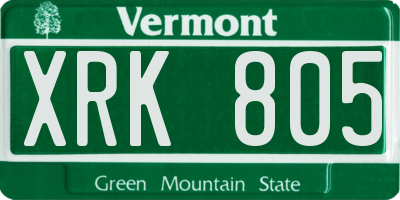 VT license plate XRK805