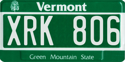 VT license plate XRK806
