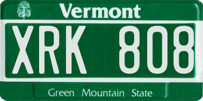 VT license plate XRK808