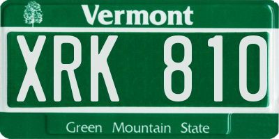 VT license plate XRK810