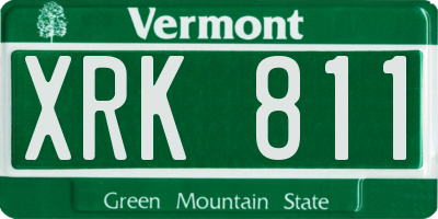 VT license plate XRK811