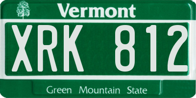 VT license plate XRK812