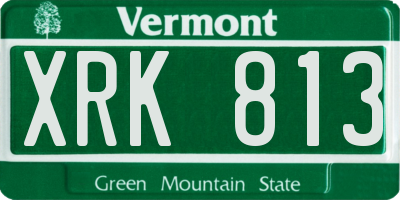 VT license plate XRK813