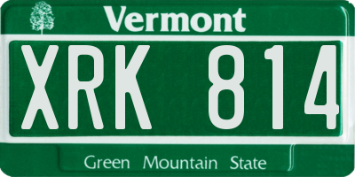 VT license plate XRK814